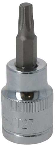 T27 Male Torx Bit Star Socket 3/8 Drive Standard Internal Chrome Vanadium Steel