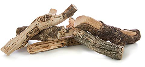 Keramikholz Dekoholz für Bio Ethanolkamin Gelkamin 5-TLG. Set bis 1080 °C braun1