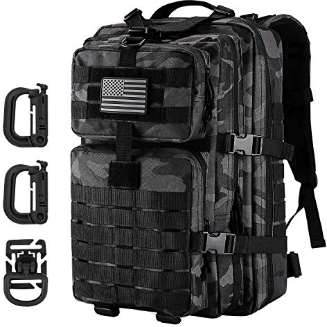 Hannibal Tactical 40L Militär Taktischer Rucksack US Cooper Rucksack Armee Assault Pack 3 Tage Bug Out Go Bag Trekking Wanderrucksack DarkCamo
