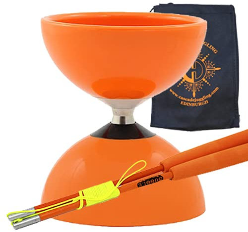 Juggle Dream Karussell Lager Diabolo und Faserstäbchen mit Tasche – Lager Diablo Set für Kinder (orange)