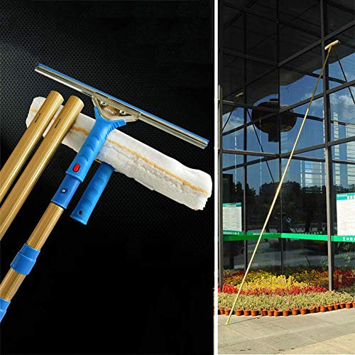 WLABCD Bürsten-Teleskop-Fensterreiniger Stangenschaber,Nlegierung Multifunktionale Fensterreinigungs-Teleskopstange, Hochhaus-Reinigungswerkzeuge,8M