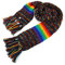 LOUDelephant Handgestrickt Wollschal - SD Schwarz Regenbogen Gestreift