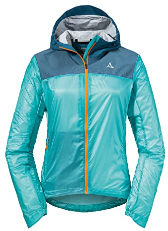 Schöffel Damen Hybrid Jkt Flow Trail L, extrem leichte, atmungsaktive MTB Jacke, wasserabweisende Fahrradjacke mit vorgeformten Ellbogen, hidden cove, 40