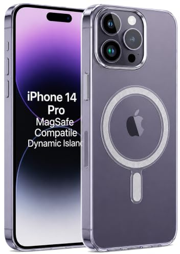 For iPhone 14 Pro Case Clear Magnetic [Compatible with MagSafe] | Non-Yellowing, Shockproof, Slim Transparent Protective Phone Case Cover, for iPhone 14 Pro 6.1 inch