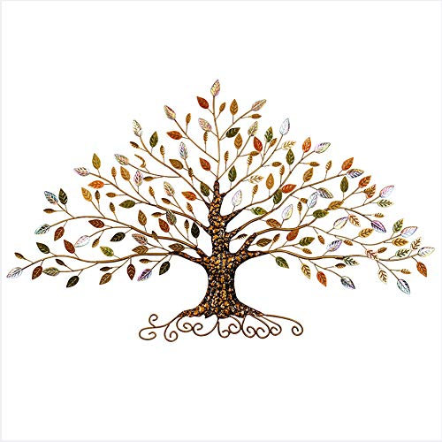 Scultura da Parete in Metallo, Albero della Vita, Appeso a Parete in Ferro battuto, Decorazione murale Fatta a Mano, per Soggiorno Camera da Letto,30 W x 18 H(77x45cm)