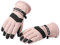 Handschuhe Damen Skihandschuhe Damen Touchscreen Winter Flauschige Thermo Wasserdicht Winddicht Fleece Warme Handschuhe Schnee Outdoor Sport Ski Snowboard Lauf Joggen Fahrrad MTB Motorrad Hellrosa