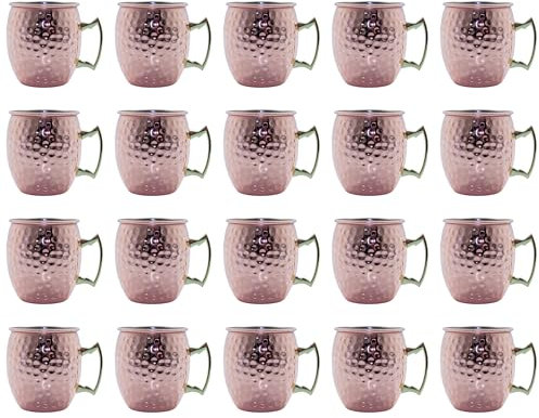 Moscow Mule 20 Becher Set - Kupferbecher gehämmert Cocktail Tasse mit Hammerschlag