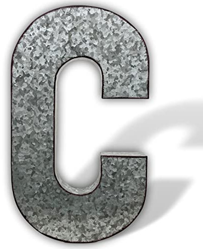 XXL 52cm Buchstabe Ziffer Zahl Zink Metall Dekoration Garten 3D Größe C