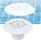 Desagüe de Piscina, Desagüe de Suelo para Piscina de Plástic, Drenaje de Piso para Piscina Subterránea con una Rejilla Anti-obstrucción, 10,3x5,4 cm, Blanco, para Piscinas, Fuentes Termales, Spas