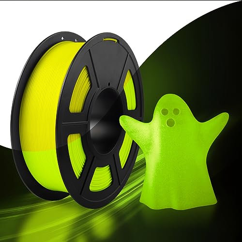 SUNLU Glow in the Dark PLA, Leuchtendes 3D Drucker Filament, PLA Filament 1,75mm +/-0,02mm, 1kg Spule Filament PLA für FDM 3D Drucker.(Gelb PLA, Leuchtet Gelb)