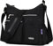 NOTAG Sac Bandouliere Femme, Sac à Bandoulière Léger Multi-Poches Grande Capacité Sac à Main Sac porté épaule Imperméable Nylon pour Voyage (Noir)