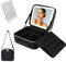 Kosmetiktasche mit Beleuchtetem Spiegel, 3 Farbe LED Licht Schminkspiegel Reise Makeup Tasche Leder Schminktasche Kosmetikkoffer Groß Kosmetiktasche Reise für Handtasche Kosmetika Organizer