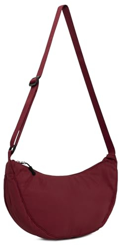 MJNUONE Crescents - Borsa a tracolla impermeabile, alla moda, regolabile, alla moda, per donne e uomini, Rosso, 14*4*7 in
