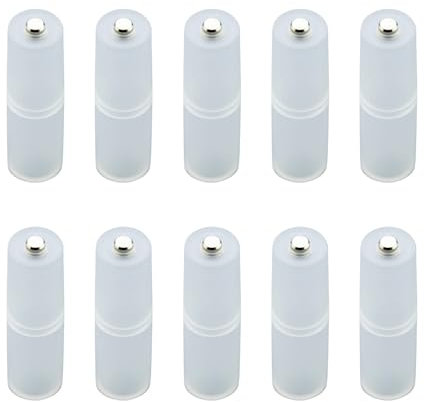 Christol Battery Adapter 10pcs AAA to AA Battery Adapter Battery Converter Shells AA to C Battery Adapter Holder with/no Metal Contact on Bottom