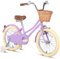 Glerc 18 Zoll Kinder Mädchen Fahrrad für 5 6 7 8 Jahre alt kleine Mädchen Retro Vintage-Stil Fahrräder mit Korb Training Räder und Glocke, lila