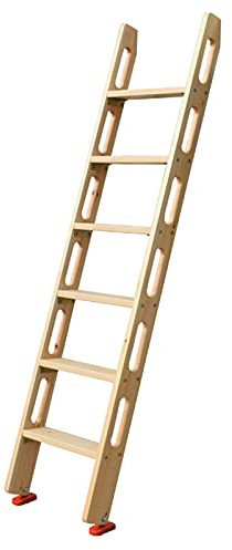 RAtsch Scaletta da Letto Scala da Soffitta in Legno Naturale con braccioli Scavati, Scala a Castello Facile da Installare per Persone Pesanti, Portascale Appoggiato alla Casa per Letto a Castello p