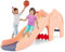 DREAMADE Toboggan Enfant en Forme d'Éléphant avec Panier de Basketball & Ballon, Toboggan 4 en 1 avec Zone Tampon & Marches Antidérapantes, pour Tout-Petits 18-48 Mois (Rose)