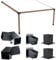Grehitk Pergola Kit with Brackets, 15°Slanted Roof Pergola Bracket Kit, Roof Wall Mount Extension Bracket Kit 3-Way Brackets for Pergolas,Log Cabin Outdoor Pergola 4x 4 (Actual 3.5 X 3.5) Lumber