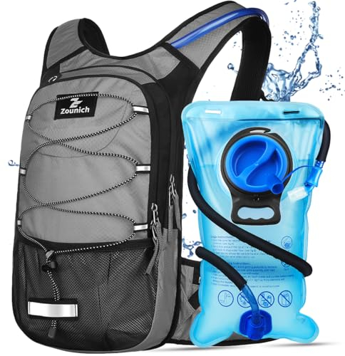 Zounich Zaino da corsa con scomparto termico, Zaino idrico con sacca d'acqua da 3 litri, Zaino da bicicletta, Zaino per escursioni, per corsa, ciclismo, campeggio, sci, attività all'aperto