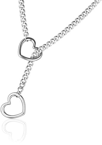 Katyjun Herz Slip choker Kette, Herzkette Slip Chain Choker Halskette