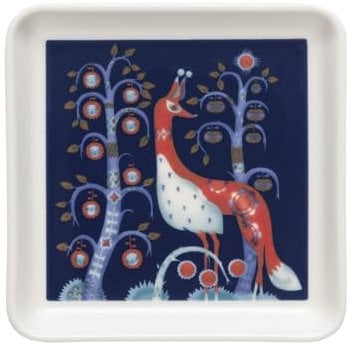 Iittala Piatto quadrato Taika in vitroporina colore blu, dimensioni: 12 x 12 x 1,9 cm, 1070927