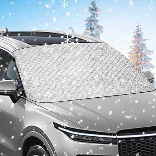 Akapola Frontscheibenabdeckung, Scheibenabdeckung Auto Winter Windschutzscheibenabdeckung Auto Windschutzscheibe Abdeckung Faltbare Autoscheiben Abdeckungen Für Die Gegen Schnee EIS Frost Staub Sonne
