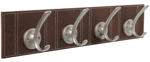 Alexandra House Living Wandgarderobe, Braun, Leder, 60 x 9 x 12 cm