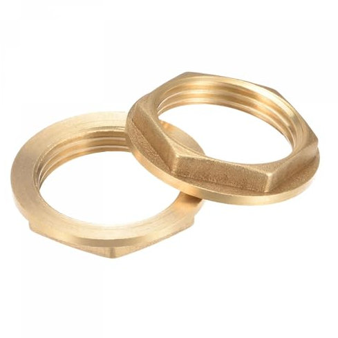 TA-VIGOR 2Pcs G1 Flange Lock Nuts, Brass Female Thread Hex Lock Nut Pipe Fitting with Flange for Plumbing Fixed