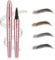 Eyebrow Pencil, Microblading Eyebrow Pen with 4 Fork Tip, 3D Waterproof Brow Pencil for Natural Eyeliner Makeup, Precise, Shapes, Long-Lasting(Dark Brown)