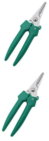Kisangel 2 Stk Gartenschere Handschere Pflanzenschere Baumschere Moos Hochentaster Pole gartenwerkzeug gardening tools Baumschneiden Topfschere Schere aus Edelstahl Rostfreier Stahl Green