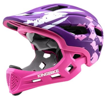 Harilla Casque de Vélo pour Enfants, Casque de Cyclisme pour Skateboard, Accessoires Cyclisme pour Enfants, Casque Intégral Réglable Antichoc pour Skateboard, Vélo, Roller, Violet Rose