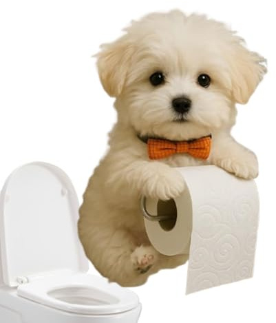 Hund Papierhalter, Realistischer 3D-Gedruckter, Hund Papier Handtuchhalter,niedlicher Tier-Toiletten Papierhalte, Toiletten Papierhalter Für Hund, Für Badezimmer Und Wohnheim, 22x16x12cm
