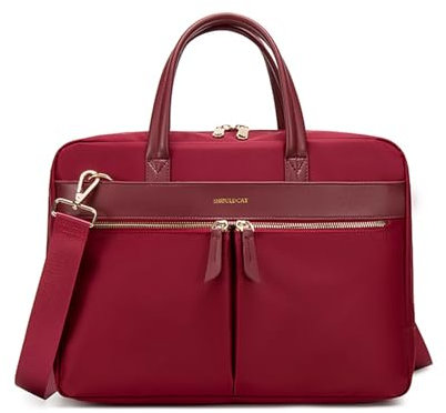 NICOLE & DORIS Sac D'ordinateur Portable 15.6 Pouces Sacs a Main Business Femme Homme Sac Fourre-Tout Porte Document Grande Capacité Cabas Bourgogne