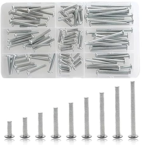 YCSHIPO M4 Cabinet Handle Screws Set, 90 Pcs Assorted Machine Bolts | Contains 12/16/20/25/30/35/40/45/50 mm screws, Ideal for kitchen cabinets, drawers, cupboards and bathroom furniture