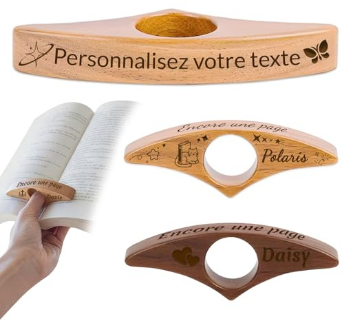 AAQ Personnalisable Bague de Lecture Porte-Page en Bois Marque-page Personnalisé Avec Nom Accessoires de Lecture pour les Amateurs de livres, les Enseignants