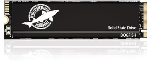 Dogfish SSD M.2 NVMe 4TB PCIe 4.0 Gen4, Festplatte Intern SSD mit Wärmeleitpads, bis zu 7.300 MB/s, für PS5 Gaming PC Laptop, M2 2280 4TB