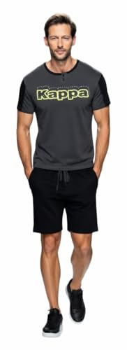 Kappa Pigiama Uomo Cotone Corto - Pigiama Uomo Corto Estivo Leggero Manica Corta - Completo Sportivo