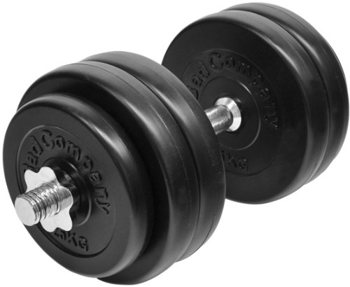 Bad Company Kurzhantel-Set I Hantelscheiben Kunststoff-ummantelt (2 x 1,25 kg, 4 x 2,5 kg) mit Kurzhantelstange 30/31 mm I 15 kg