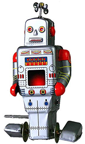 Retro Tin Toy Robot - Collectible Wind up tin Toy
