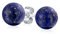 Einfache Schlichte Dunkelblaue Lapislazuli Edelstein Rundkugel Ohrstecker Für Frauen Und Männer .925 Sterlingsilber 8MM