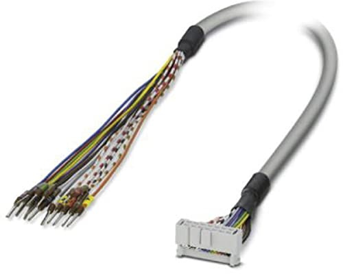 PHOENIX CONTACT CABLE-FLK14/OE/0.14/200 Konfektioniertes Rundkabel, Einzeladern (14-Polig) (Die Adern Sind Beschriftet & mit Aderendhülsen Versehen)/IDC/FLK-Buchsenleiste (1 x 14-Polig), 2m Kabellänge