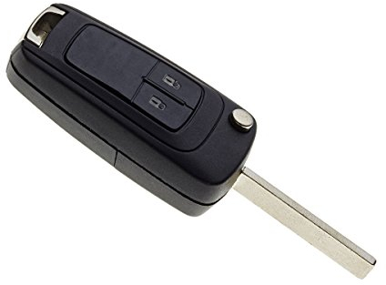 Jongo® Autoschlüssel Hülle kompatibel mit Opel Astra J Insignia Mokka Meriva B Zafira C Cascada Corsa E Adam – 2 Tasten Schlüsselgehäuse mit Metallbart – Ohne Programmierung