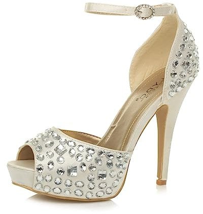 AJVANI high heel platform peeptoe gem ankle strap sandals shoes size 6 39