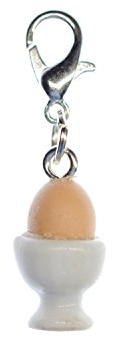 Miniblings Petit Oeuf coquetier Oeuf de Pâques Oeufs Charm Porcelaine - Bijoux Fantaisie Main argenté Pendentifs - breloque Pendentif - Pendentif pour Bracelet