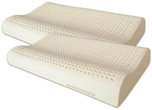 Marcapiuma – Paar Kissen aus Naturleder, Doppelwelle – Kopfkissen aus perforiertem Ultra TRASPIRANTE naturbelassen, ergonomisch, antibakteriell