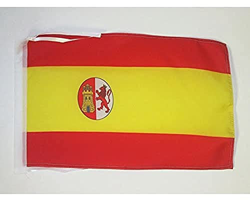 BANDERA de la RESTAURACIÓN BORBÓNICA EN ESPAÑA 1785-1931 45x30cm - BANDERINA ESPAÑOLA ANTIGUA 30 x 45 cm cordeles - AZ FLAG