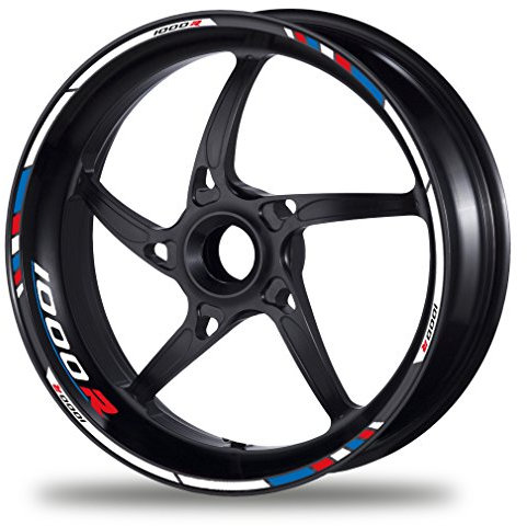 FELGENRANDAUFKLEBER passend für BMW S 1000 R Moto GP Style Felgenaufkleber blau-rot (GP Race)