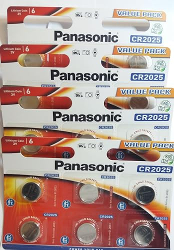24 x Panasonic CR2025 Coin Battery Batteries Lithium 3V Watches Torches Car Keys