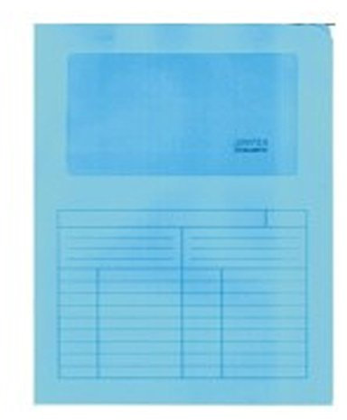 50 Pochettes avec fenêtre bleue chemises en carton pour actes Sintex