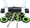 Set di Batteria Elettronica, bonrob Roll Up Percussioni Midi Drum Pad Kit con Cuffie, Pedali del Tamburo Incorporati, Bacchette per Bambini, Ragazzi, Ragazze, Tempo di Gioco, Regalo, Fino a 10St BM001